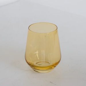 Yellow Estelle Colored Glass stemless wine glass